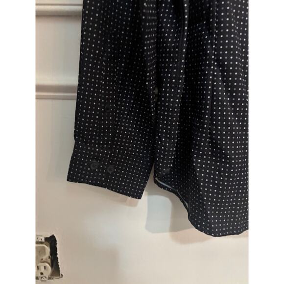 ConStruct 4 Way Stretch Button Up Shirt Mens Large Slim Fit Black Micro Dot NWT - Picture 5 of 8